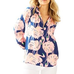 Lilly Pulitzer silk Elsa top in Gimme Some Leg